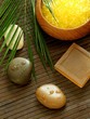 stones, soap and bath salt - spa composition