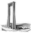 Guillotine isolated on white, vintage engraving Guillotine isolated on white, vintage engraving
