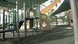 Walking through a playground
