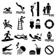 Man People Swimming Pool Sea Beach Sign Symbol Pictogram Icon