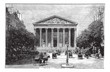 Madeleine Church and Rue Royale in Paris France vintage engravin Madeleine Church and Rue Royale in Paris France vintage engravin