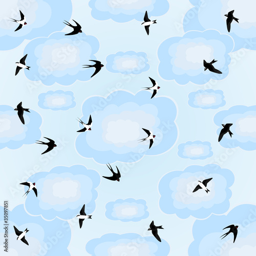 Vektor: Swallows in the sky Swallows in the sky