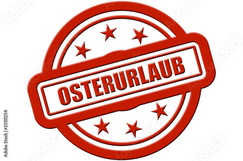 Illustration: Sternen Stempel rot rel OSTERURLAUB Sternen Stempel rot rel OSTERURLAUB