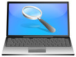 Laptop mit Lupe