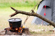 Pot on fire