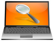 Laptop mit Lupe