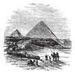 Vektor: The Pyramids of Giza, vintage engraving. The Pyramids of Giza, vintage engraving.