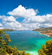 view of luxury resort and bay of Cote d'Azur, France view of luxury resort and bay of Cote d'Azur, France
