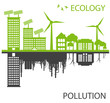 Green ecology city against pollution vector