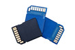 Memory cards isolated on white background.