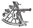 Vektor: Sextant vintage engraving Sextant vintage engraving