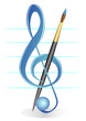 Brush and treble clef