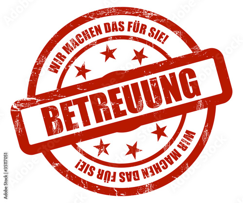 Illustration: Sternen Stempel rot rt BETREUUNG Sternen Stempel rot rt BETREUUNG