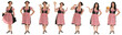 Woman in Dirndl. Collage. Isolated.