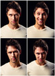 Handsome young man different facial expressions