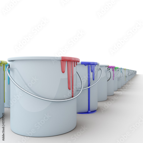 Illustration: buckets of paint buckets of paint