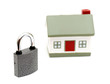 miniature house with lock