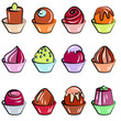 Collection of bright sweets on white background Collection of bright sweets on white background