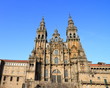 Cathedral of Santiago de Compostela facade with blue sky Cathedral of Santiago de Compostela facade with blue sky