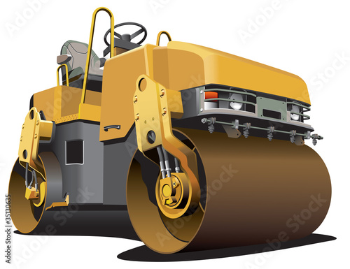 Vector: small road roller small road roller