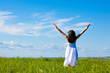 woman on field