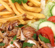 gyros with french fries and salad gyros with french fries and salad