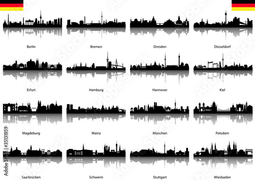 Vector: Vektor Silhouetten Deutschland abstrakt Vektor Silhouetten Deutschland abstrakt