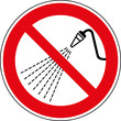 Verbotsschild Abspritzen verboten Zeichen Schild Symbol