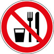 Verbotsschild Essen und trinken verboten Zeichen