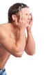 Foto: Young man wash face Young man wash face