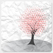 Albero fiorito su carta stropicciata - Tree on crumpled paper