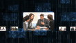 Hand choosing clips about business