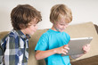 Kid working on a tablet computer