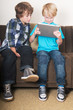 Kid working on a tablet computer