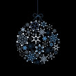 Christmas ball made from blue snowflakes Christmas ball made from blue snowflakes