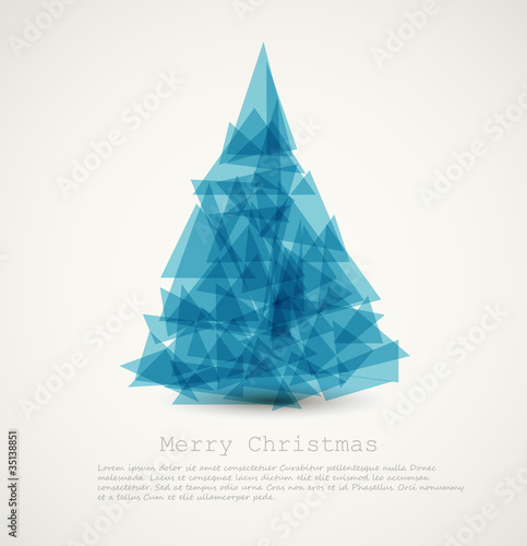 Vektor: Vector blue modern abstract christmas tree Vector blue modern abstract christmas tree