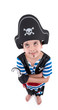 Child play acting a pirate.