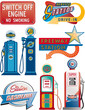 gasoline pump and signboard