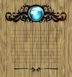 Vektor: world with ornate frame world with ornate frame