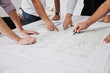 Foto: Team of architects on construciton site Team of architects on construciton site