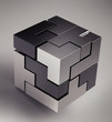 black 3d futuristic cube