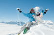 Ski, snow, sun and fun - happy family on winter vacation