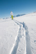 Ski touring (copy space)
