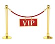 canvas print picture - A velvet rope barrier, with a vip sign