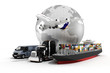 3d global business commerce concept