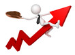 Businessman ride a stock market graph Businessman ride a stock market graph