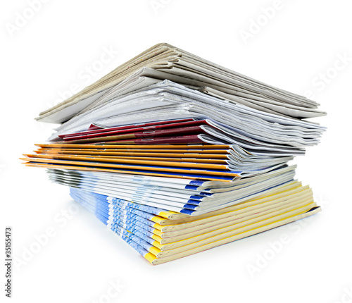 Photo: Stack of magazines and newspapers Stack of magazines and newspapers
