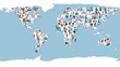 Pictures of doctors forming a world map