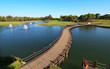 Bridge over an artificial pond. Bridge over an artificial pond.