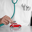 Examining a car very closely